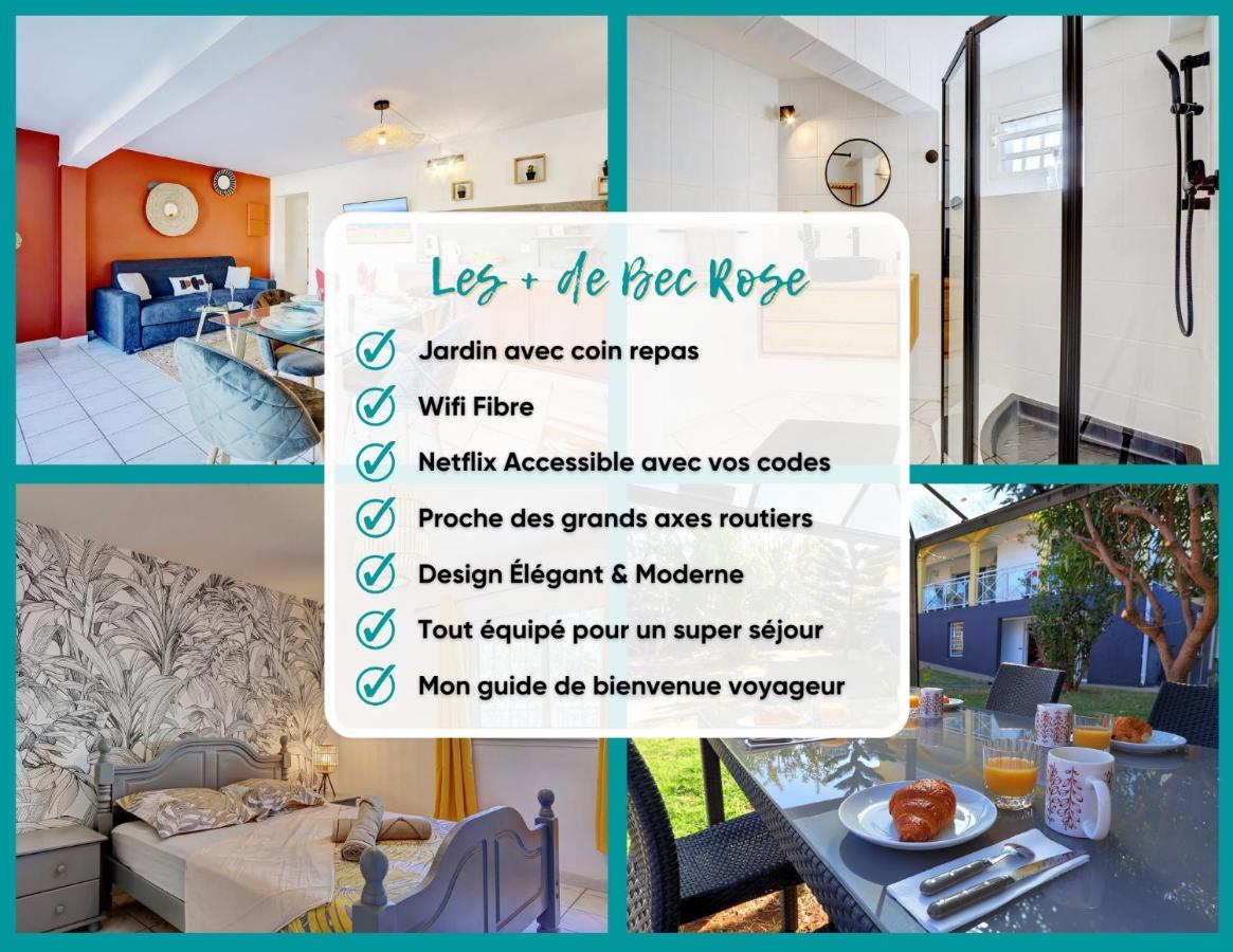 Bec Rose - Clim - Wi-Fi - Jardin Apartment Saint-Leu Bagian luar foto